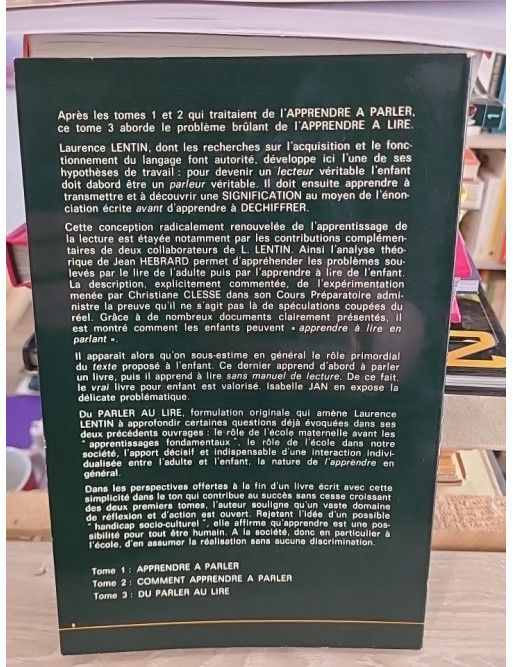 Du parler au lire - Interaction entre l'adulte et l'enfant - Laurence Lentin