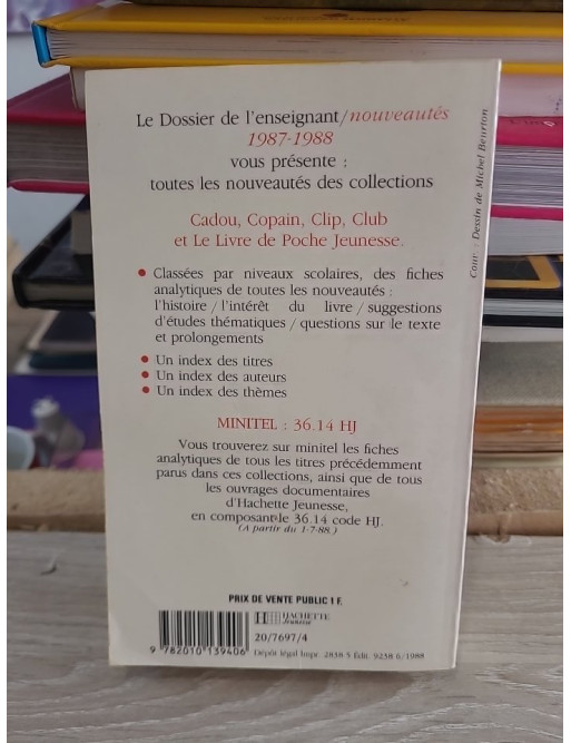Dossier de l'enseignant : fiches analytiques des nouveautés 1987-1988 - index titres, auteurs et thèmes