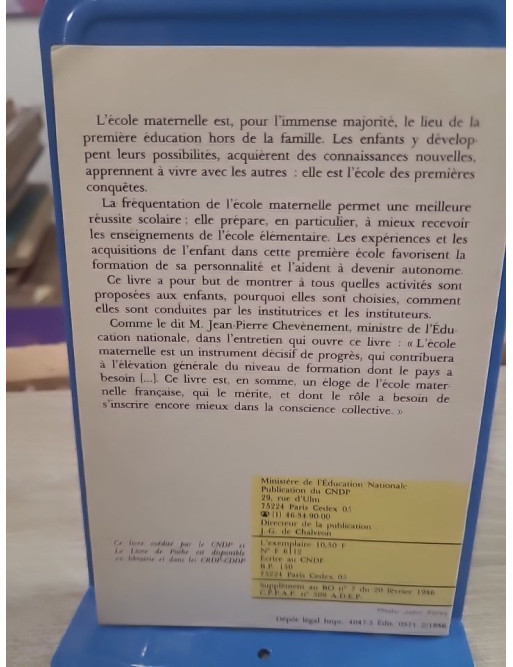 L'école maternelle - Son rôle, ses missions (1986) | Référentiel pédagogique