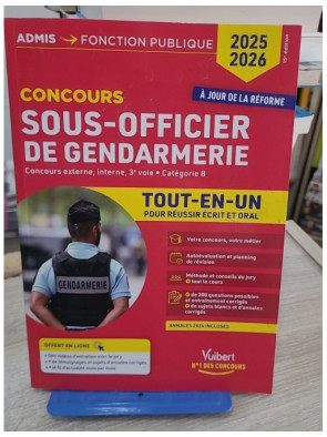 Concours Sous-officier de gendarmerie Catégorie B - Tout-en-un 2025-2026 avec préparation complète