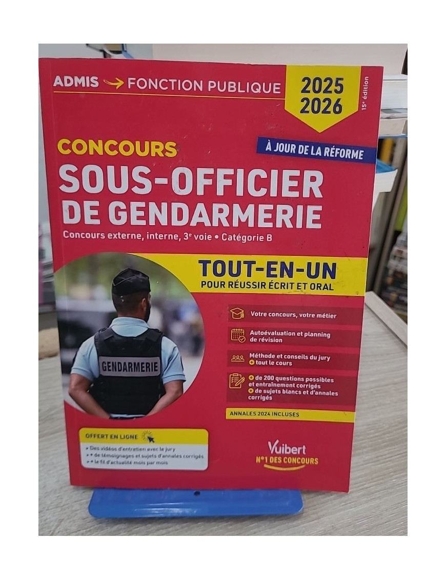 Concours Sous-officier de gendarmerie Catégorie B - Tout-en-un 2025-2026 avec préparation complète
