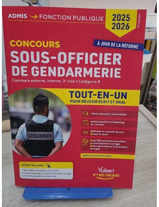 Concours Sous-officier de gendarmerie Catégorie B - Tout-en-un 2025-2026 avec préparation complète