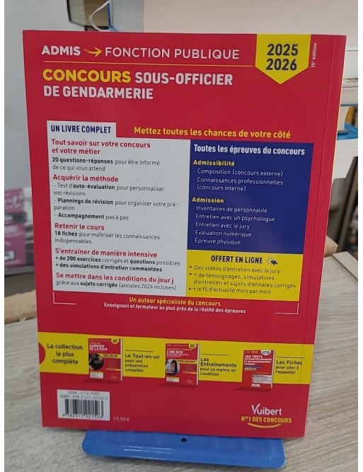 Concours Sous-officier de gendarmerie Catégorie B - Tout-en-un 2025-2026 avec préparation complète