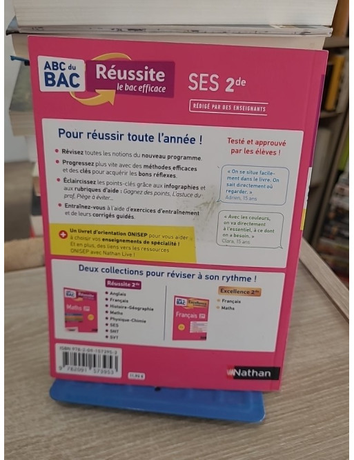 ABC Réussite SES 2de : programme de seconde - cours, méthode, exercices + livret orientation Onisep