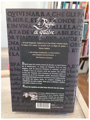 La Règle de quatre - thriller historique autour d'un mystère de la Renaissance