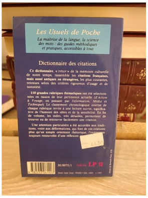 Dictionnaire des citations - Recueil thématique des grandes citations françaises et internationales