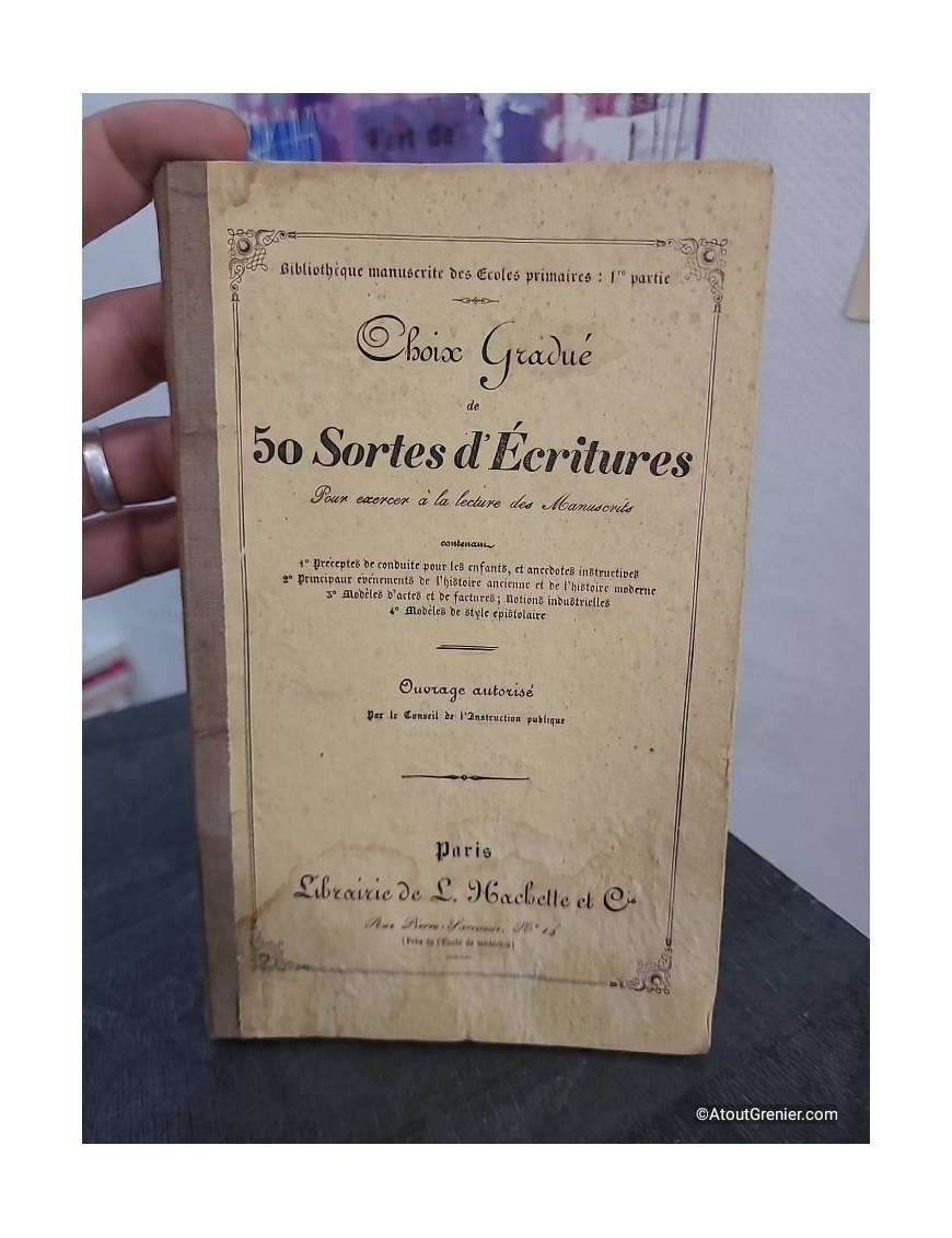 Choix gradué de 50 sortes d'écritures pour exercer les enfants à la lecture manuscrite - 1ère partie