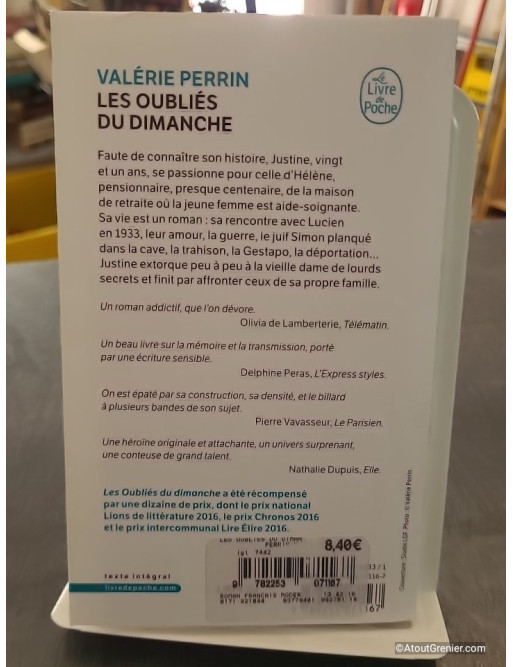 Les Oubliés du dimanche de Valérie Perrin - Prix Choix des libraires Littérature 2018