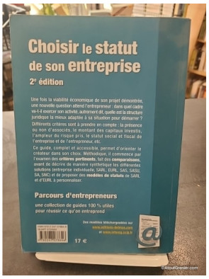 Choisir le statut de son entreprise - Constance Des Courtis, Karine Pauleau et Bruno Joëssel