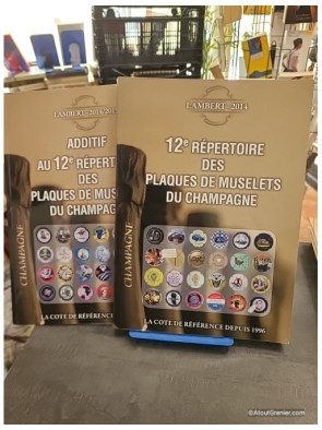 Lot Lambert Répertoire des plaques de muselets du champagne Côte Argus 2014 et 2015