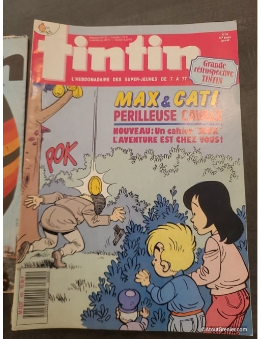 Lot de 17 magazines Tintin années 80