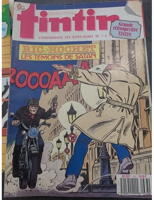 Lot de 17 magazines Tintin années 80