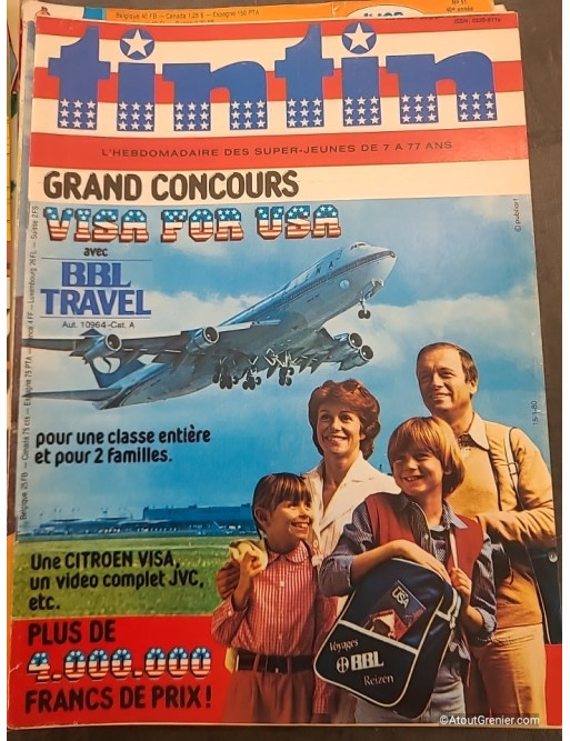 Lot de 17 magazines Tintin années 80