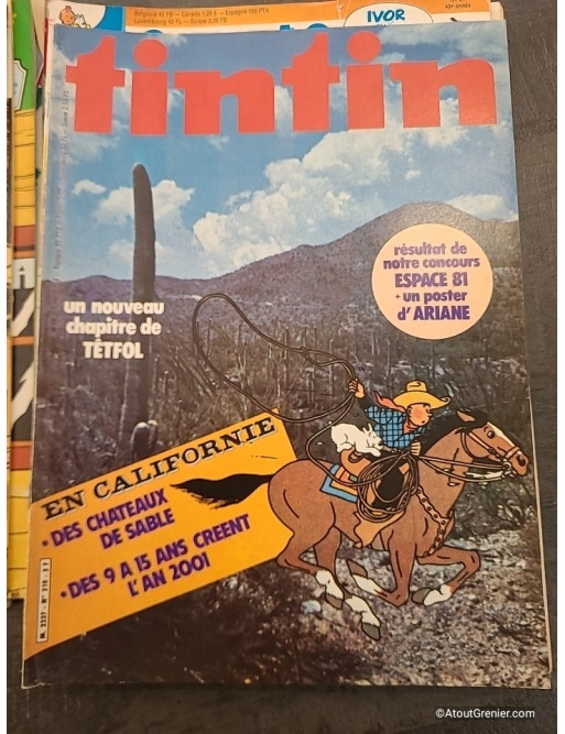Lot de 17 magazines Tintin années 80