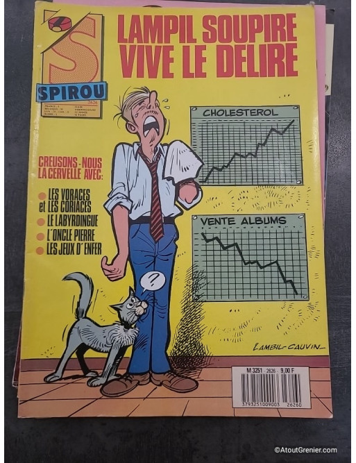 Lot de 7 magazines anciens Spirou années 80 et 90