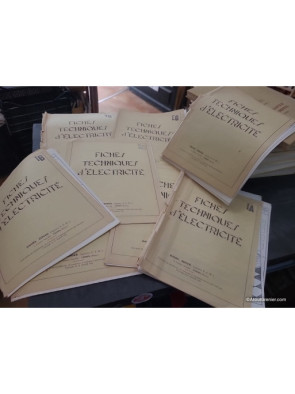 Lot de 8 fiches techniques d'électricité de 1956