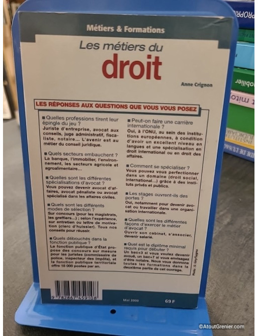 Les métiers du droit, édition 2000 - Anne Crignon