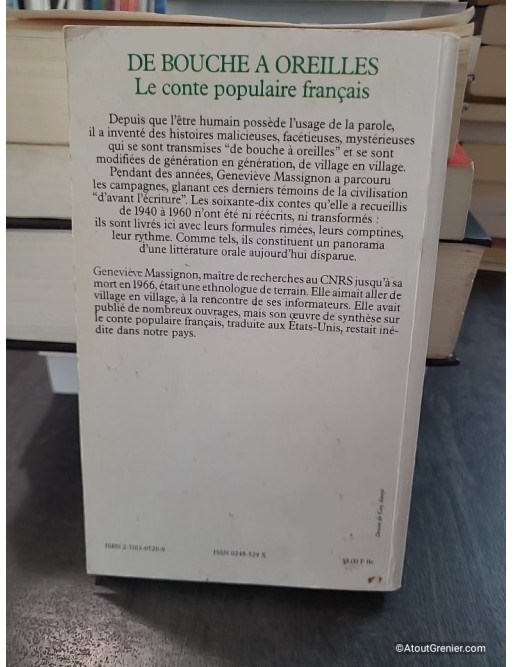 De bouche à oreilles - Le conte populaire français - Geneviève Massignon