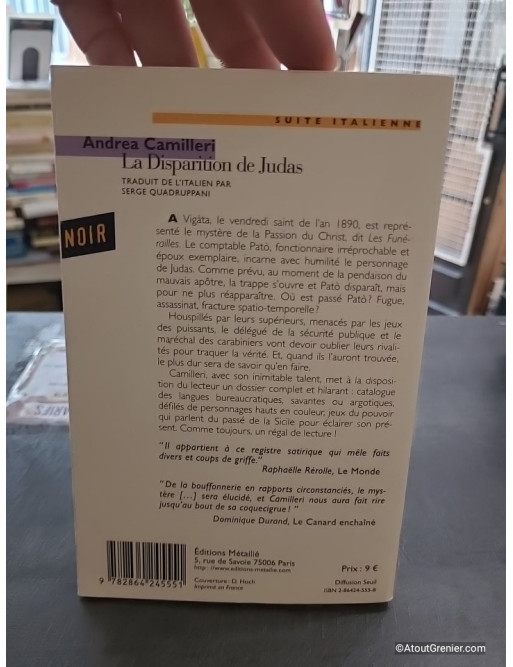 La Disparition de Judas - Roman d'Andrea Camilleri