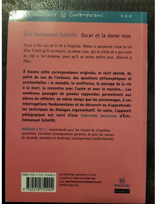 Oscar Et La Dame Rose Par Eric-Emmanuel Schmitt, Josiane Grinfas