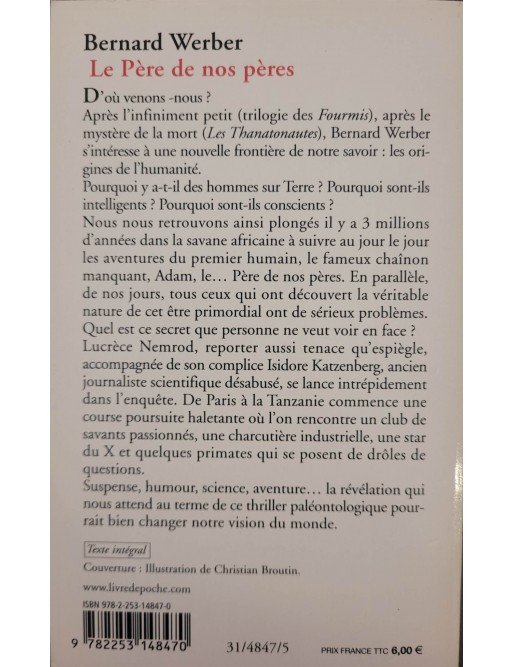 Le Père de nos pères Par Bernard Werber