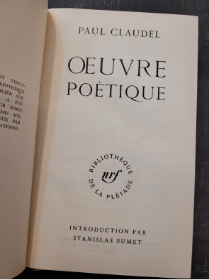 Œuvre poétique Par Paul Claudel