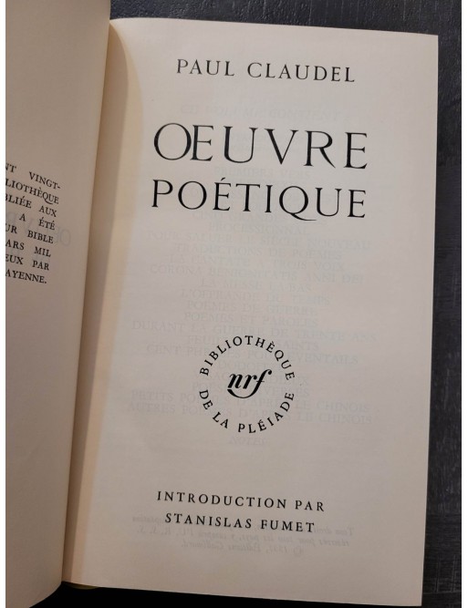 Œuvre poétique Par Paul Claudel