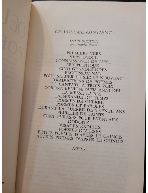 Œuvre poétique Par Paul Claudel