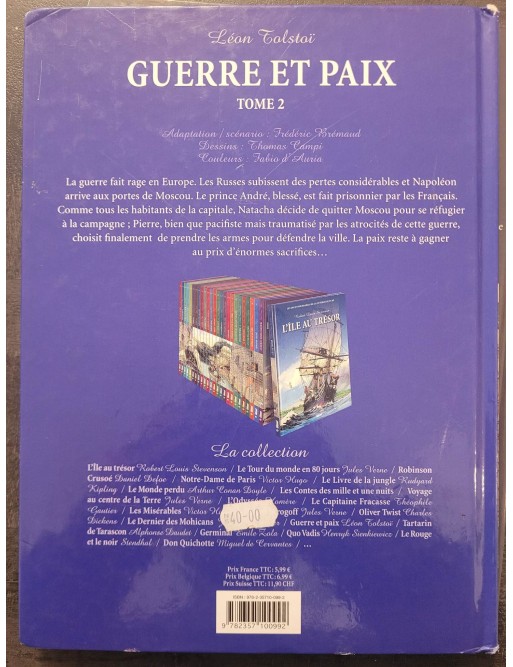 Les incontournables de la littérature en BD. Guerre et paix. Léon tolstoï. Tome 1+2