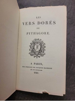 Les vers dorés de Pythagore Par Pythagore