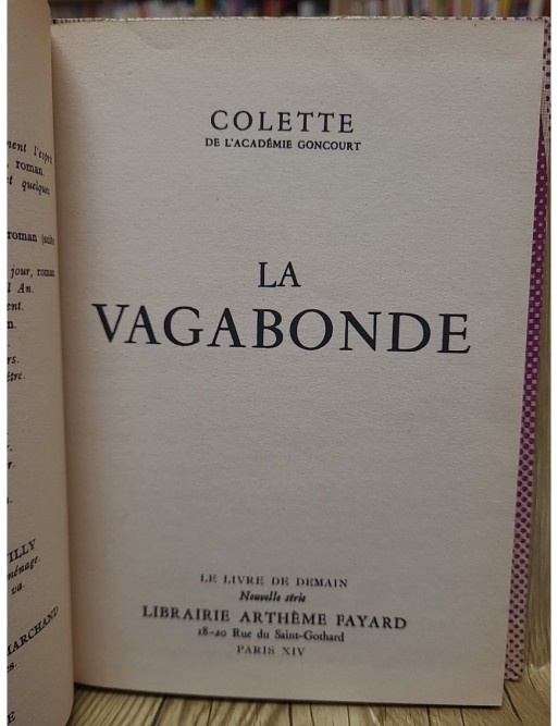 La Vagabonde. Le Livre De Demain.