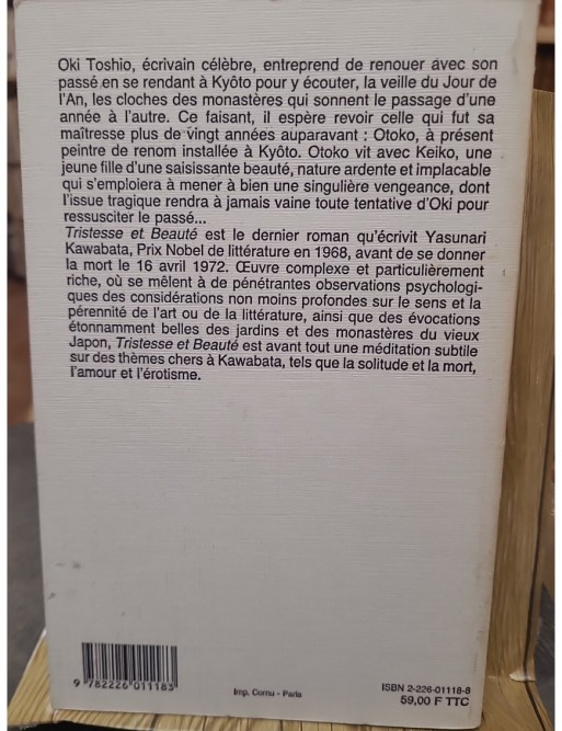 Tristesse et Beauté d'Yasunari Kawabata
