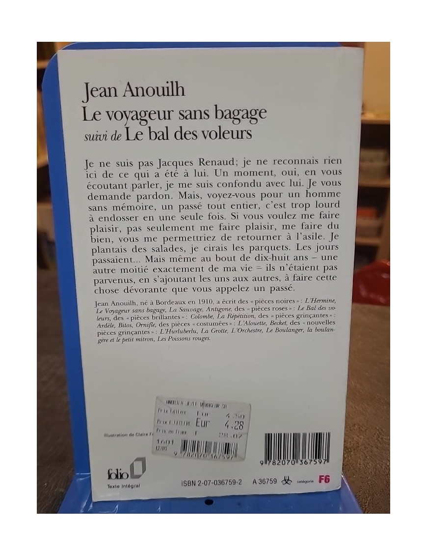 Le Voyageur sans bagage, suivi de Le Bal des voleurs de Jean Anouilh