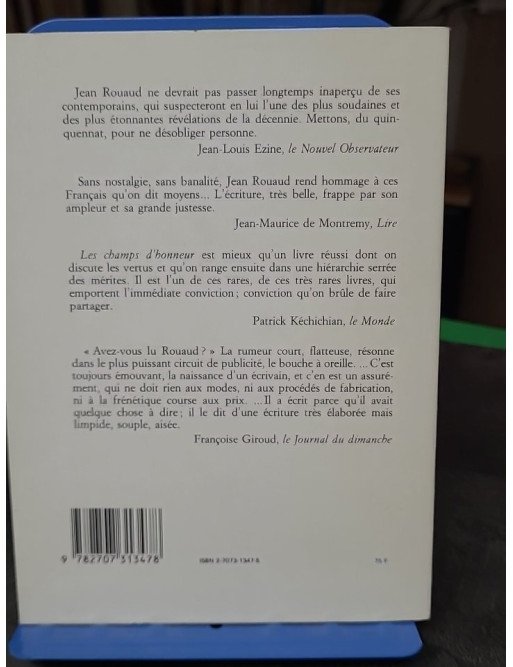 Les champs d'honneur, de Jean Rouaud