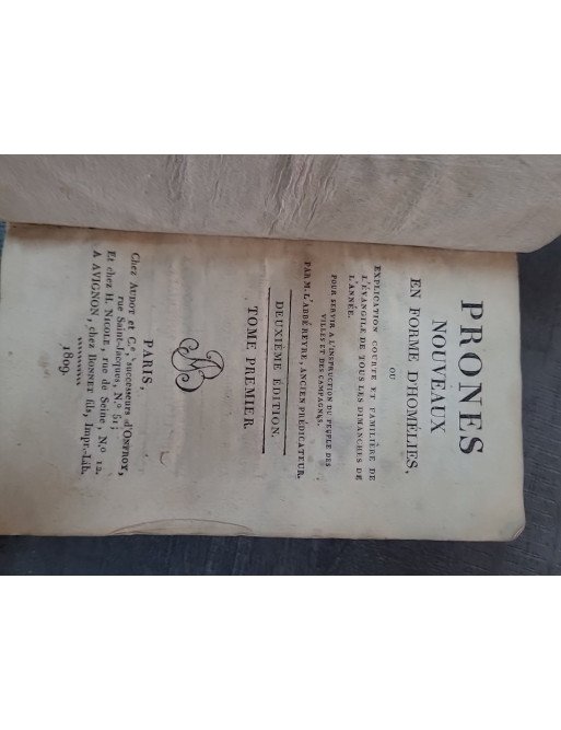 prones nouveaux en forme d'homélies par M. l'abbé Reyre tome premier