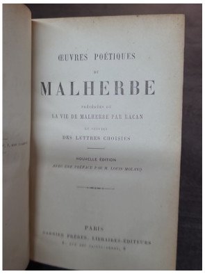 Oeuvres poétiques de Malherbe, précédée de la vie de Malherbe par RACAN