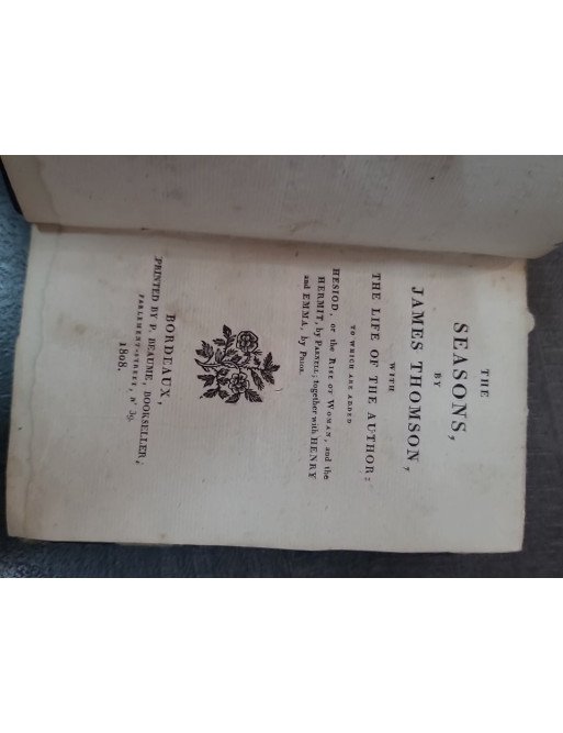 The Seasons by James Thomson with The Life of the Author, Hesiod Or The Rise Of Woman, The Hermit, and Henry And Emma