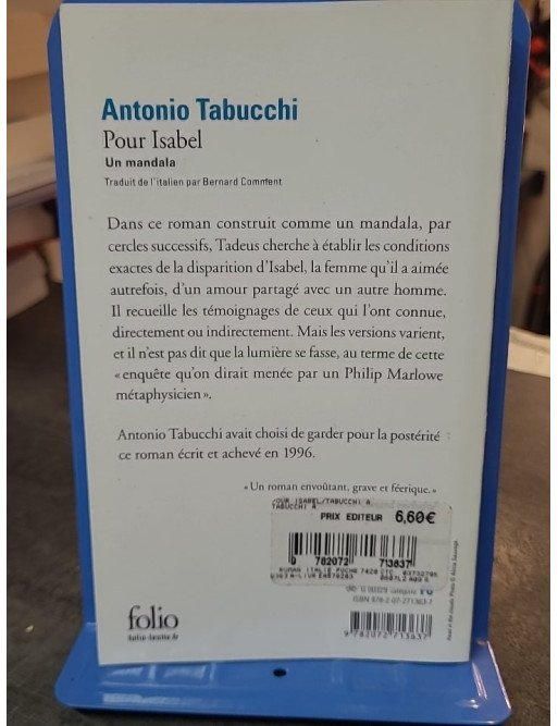 Pour Isabel - Un mandala par Antonio Tabucchi : Roman envoûtant et quête métaphysique