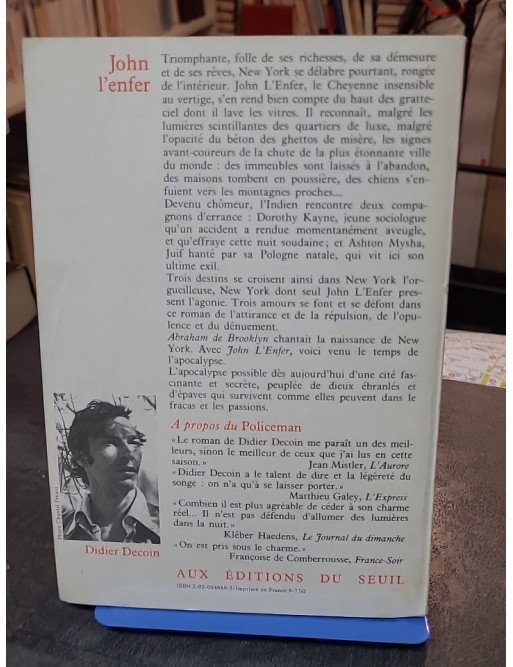 John l'enfer - Roman captivant de Didier Decoin sur New York et ses destins croisés