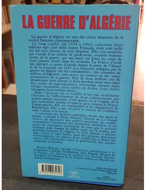 La Guerre d'Algérie par Pierre Miquel - Histoire du conflit de 1954 à 1962