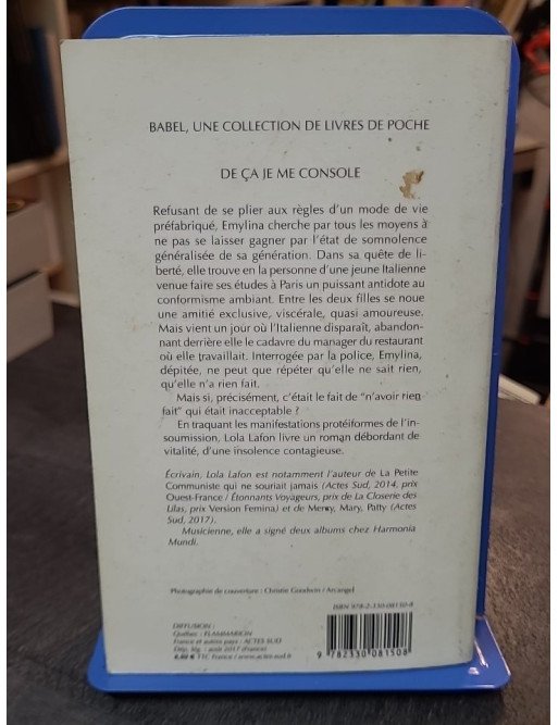 De ça je me console par Lola Lafon : un roman captivant sur l'insoumission et l'amitié