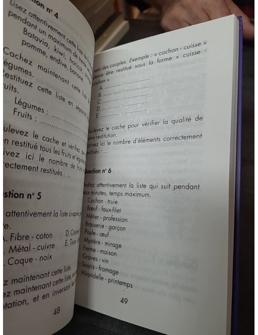 Jeux de mémoire par Thierry M. Carabin : Tests et conseils pour améliorer vos capacités