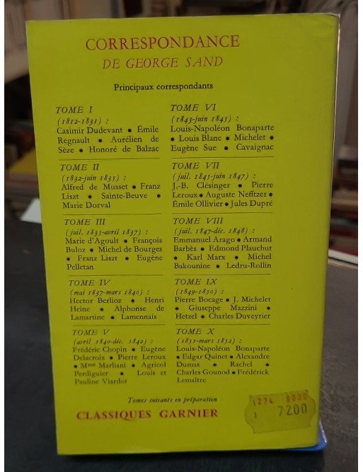 Correspondance de George Sand - Tome X (1851-1852) - Édition de Georges Lubin