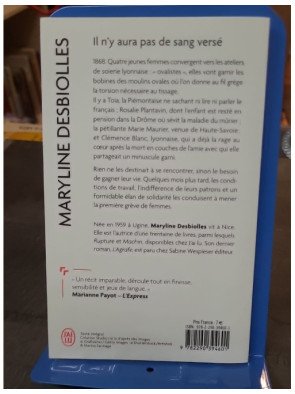 Il n'y aura pas de sang versé : un roman historique de Maryline Desbiolles sur la grève des ovalistes