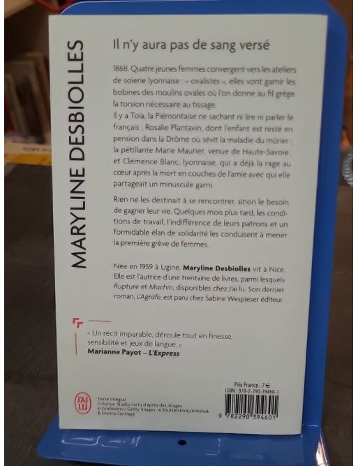 Il n'y aura pas de sang versé : un roman historique de Maryline Desbiolles sur la grève des ovalistes