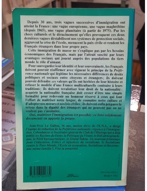La Préférence Nationale - Réponse à l'Immigration par Jean-Yves Le Gallou