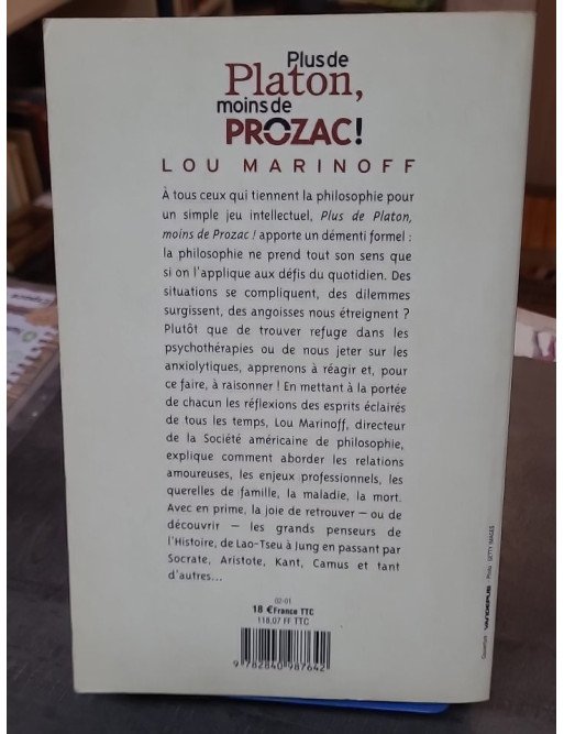 Plus de Platon, moins de prozac ! par Lou Marinoff - Philosophie appliquée et développement personnel