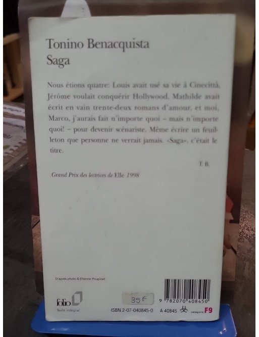Saga de Tonino Benacquista - Grand prix des Lectrices de Elle 1998