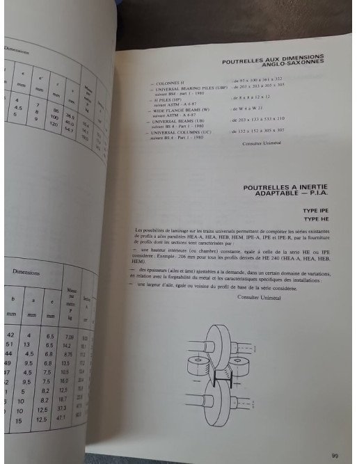 Produits Sidérurgiques Français - Caractéristiques dimensionnelles Tome 1 par Otua