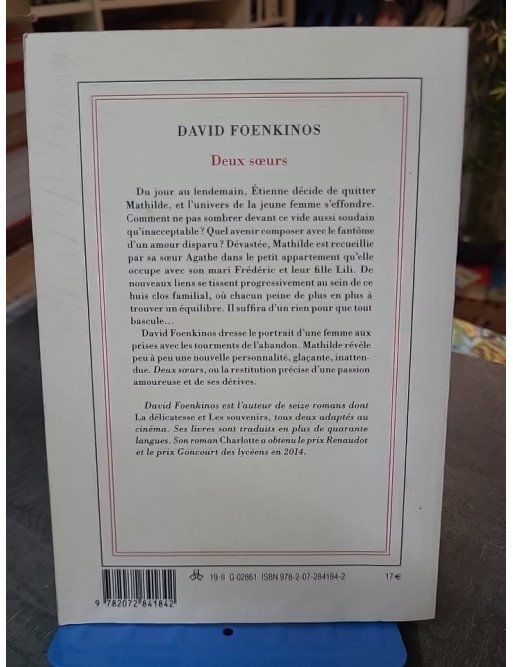 Deux sœurs de David Foenkinos